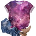 thumbnail image 4 of Yindaity Women Tshirt 4D Graphic T Shirts for Women, Casual Crewneck Short Sleeve Tops Tees(Light Purple,L), 4 of 6
