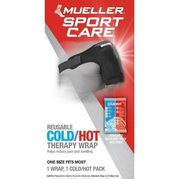 Mueller Reusable Cold/Hot Therapy Wrap, Unisex, Black