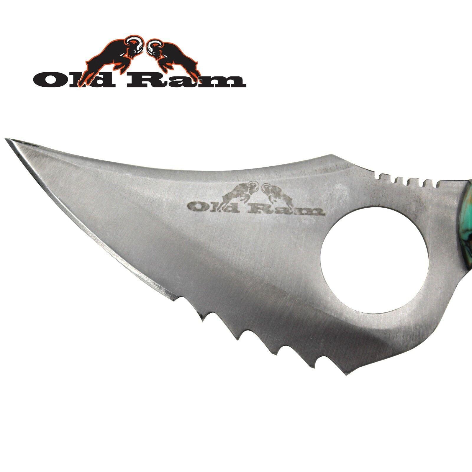 Old Ram Fixed Blade Skinner Knife w/Leather Sheath
