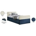 thumbnail image 2 of Pemberly Row Lit Gigogne Simple Contemporain en Velours Bleu Marine/lit avec Rangement, 2 of 9