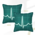 thumbnail image 3 of Bingfone Decorative Pillow Covers 16"X16" Ecg Wave Couch Pillow Cases Modern Farmhouse Covers For Couch Sofa Bed, 3 of 9