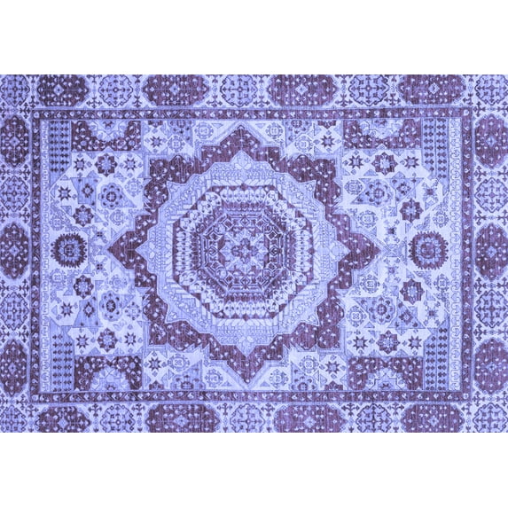 Ahgly Company Indoor Rectangle Abstract Blue Modern Area Rugs, 4' x 6'