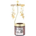 thumbnail image 1 of Candelabro giratorio con forma de estrella, candelabro giratorio de metal dorado con forma de molino de viento, portavelas para velas de té, 1 of 9