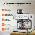 thumbnail image 4 of KFFKFF Semi-Automatic Espresso Maker with Grinder, 15 Bar, Includes Milk Frother Steam Wand, Detachable Water Tank & Pressure Gauge, for Cappuccino, Latte, Machiato, with PID Temperature Control, 4 of 9