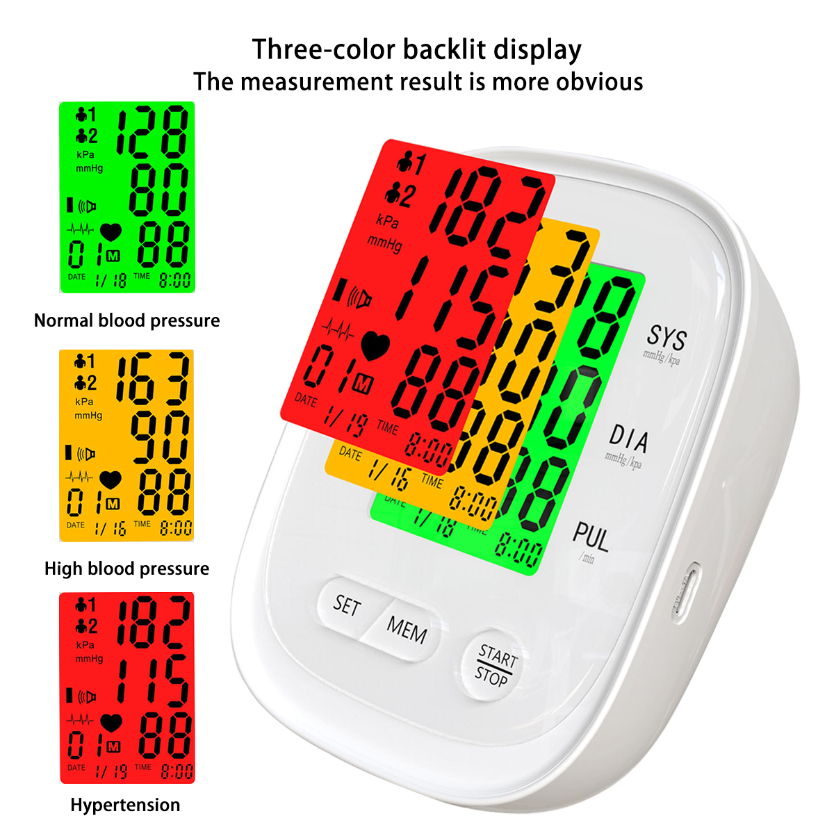 Automatic Blood Pressure Monitor Upper Arm, Heart Rate Monitor Voice