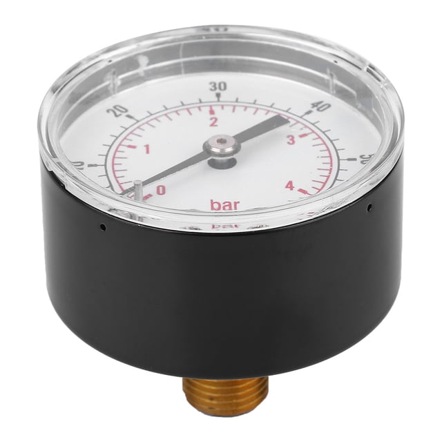 Manómetro de presión Bling Bling 50 mm con dial y Conexión posterior BSPT de 1/4 para aire agua petróleo y gas 0-60 PSI 0-4 bar