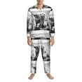 thumbnail image 3 of Naloa Yak Men’s Pajamas Set - Long Sleeve Button Down Sleep Shirt and Pajama Bottoms Sleepwear Set-Medium, 3 of 7