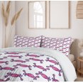 thumbnail image 6 of Ambesonne Nautical Duvet Cover Sets, Sea Crabs Doodle, 2-King, Fuchsia and White, 6 of 7