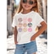 thumbnail image 1 of Colorful joyful Face Graphic Girls' Summer T-Shirt - Soft, Breathable Short-Sleeve Top with Round Neck, Regular Fit, Cotton, Perfect for Casual Wear, 1 of 7
