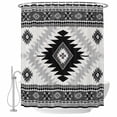 thumbnail image 2 of Black Beige Boho Waterproof Fabric Shower Curtain,Vintage Ethnic Tribal Southwestern Waterproof Fabric Shower Curtain for Bathroom Curtains Bathtubs Hotel Shower Curtains with 12 Hooks Standard 72x72, 2 of 8