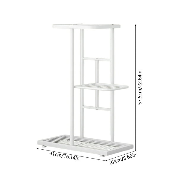 3-Tier Plant Stand 3-Tier Iron Plant Stand 16x9x23 Inch Space Saving Flower Holder Display Rack with Trays for Living Room Garden Office Decor Iron Flower Display Rack