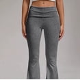 thumbnail image 5 of Women'S Flare Skinny Pants Fold over Leggings Bell Bottom Slim Fit Yoga Pants Y2k Joggers Dark Gray L, 5 of 7