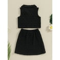 thumbnail image 4 of Bslissey Kids Baby Girls Skirt Set 18M 24M 3T 4T 5T 6T Solid Color Sleeveless Lapel Tank Tops and A-line Skirt 2Pcs Outfits Toddler Cute Clothes for Casual Daily, 4 of 8