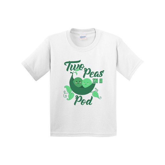 Inktastic Two Peas in a Pod with Faces Youth T-Shirt