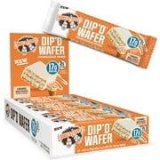 Lenny & Larrys Dipd Wafer Bar, Caramel Macchiato, 17g Dairy & Plant Protein, 12 Count