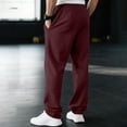 thumbnail image 4 of Men's Tall Sweatpants Long Cotton Yoga Pants Athletic Lounge Casual Pants for Men with Pockets Wine XL, 4 of 5