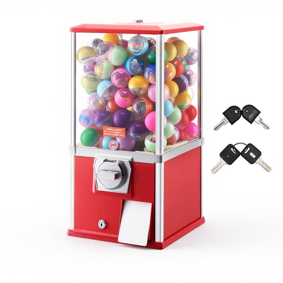 VEVOR Gumball Machine, 21 inch Height Candy Vending Machine Dispenser, 25-Cent Vending Machines for Shopping Malls, Supermarkets, Amusement Parks, Arcades, Holds Up to 180 1.77 inch Spherical Candies