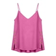 thumbnail image 4 of ZHYou No Boundrie Women's Linen Sleeveless Tank Tops Halter Neck Button Side Loose Fit Flowy Casual Summer Blouses for Women Hot Pink Size 2XL, 4 of 8