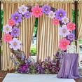thumbnail image 6 of Duslogis Flower Party Decorations Paper Fans Classroom Decoration Paper Floral Backdrop Decor Paper Fans Decoration Hanging Paper Fans Purple Flower Wall Decor,Set of 9 (Purple Red), 6 of 7