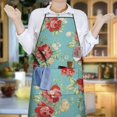 thumbnail image 6 of Pioneer Flower Floral Print Pattern Apron-Garden Aprons for Women with Pockets-Cotton Linen Waterproof Kitchen Cooking Gardening Aprons Adjustable for Kitchen,Cooking,BBQ and Salon 33x27 Inch, 6 of 7
