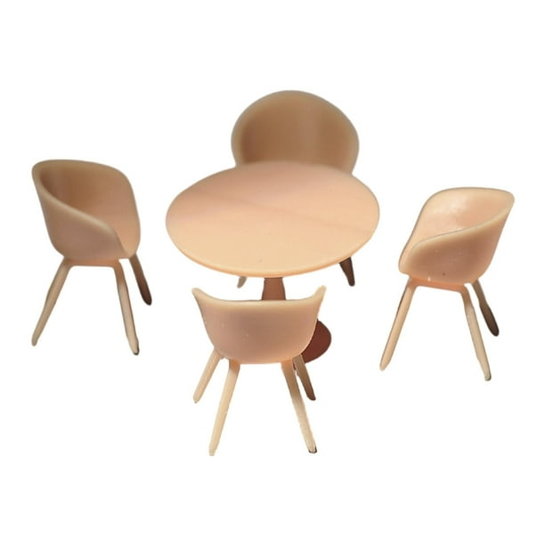 Juego de mesa y sillas en miniatura a escala 1/64, minimuebles, decoración creativa. Estilo C