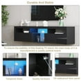thumbnail image 6 of Floating TV Stand Wall Mounted with LED Lights, Floating TV Cabinet for 85 Inch TV, Modern High Gloss Floating Media Console with Storage Cabinet for Living Room, Bedroom, Black, 6 of 9
