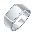 thumbnail image 2 of Bling Jewelry Womens Mens Silver Ring:  Wide Rectangle Monogram Signet .925 Sterling Silver, 2 of 7