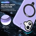thumbnail image 2 of ELEHOLD Case for iPhone 16, Military-Grade Translucent Case with Magnetic O-Ring Stand [Compatible with MagSafe Accessory],Lightpurple, 2 of 7