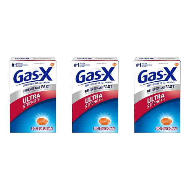 GasX Softgels Ultra Strength Soft Gels 50 ea (Pack of 3)