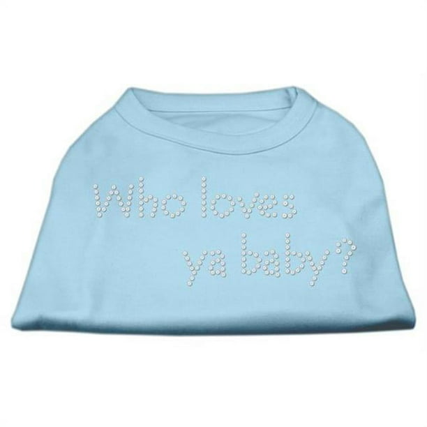 Qui Aime Ya Bébé? Chemises en Strass Bleu Bébé L (14)