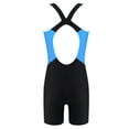 thumbnail image 2 of ZDHoor Girls One-Piece Swimwear Racer Back Athletic Swimming Jumpsuit Bathing Suit Blue&Black 14, 2 of 6