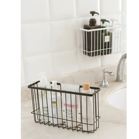 Mobutofu 1Pcs Bath Rack Heavy Duty Shampoo Holder for Shower Wall White Iron 10.3x5.7x3in