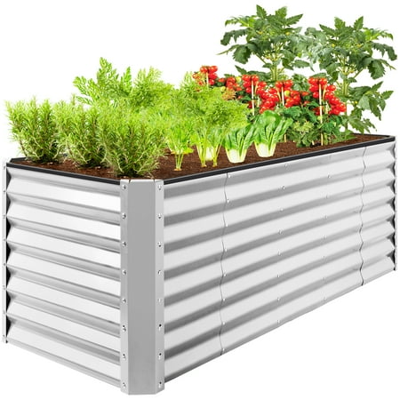 Best Choice Products 8x2x2ft Raised Metal Outdoor Garden Bed for Flowers Vegetables Herbs - Galvanized