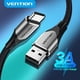 thumbnail image 2 of Cable USB tipo C Vention para Samsung Poco S21, carga rápida 3A, cable de datos USB C para Xiaomi Redmi Note 8, cable tipo C, 2 of 5