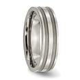 thumbnail image 4 of Diamond2Deal Titanium Brushed and Polished 6mm Grooved Men's Band Size 8.5, 4 of 5