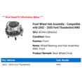 thumbnail image 2 of Front Wheel Hub Assembly - Compatible with 2002 - 2005 Ford Thunderbird RWD 2003 2004, 2 of 2