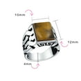 thumbnail image 4 of Bling Jewelry Mens Large Rectangle Gemstone Wide Chain Link Statement Signet Ring Sterling Silver, 4 of 5