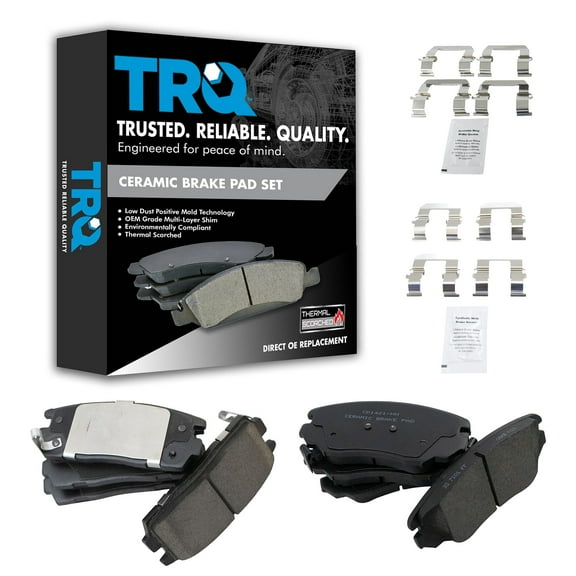 TRQ Ceramic Brake Pad Front Rear Kit for Buick Chevy Equinox GMC Terrain BFA12945