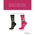 thumbnail image 2 of MeMoi Women's Mardi Gras Bamboo Crew Socks - Womens - Female, 9-11, Fuchsia, 2 of 7