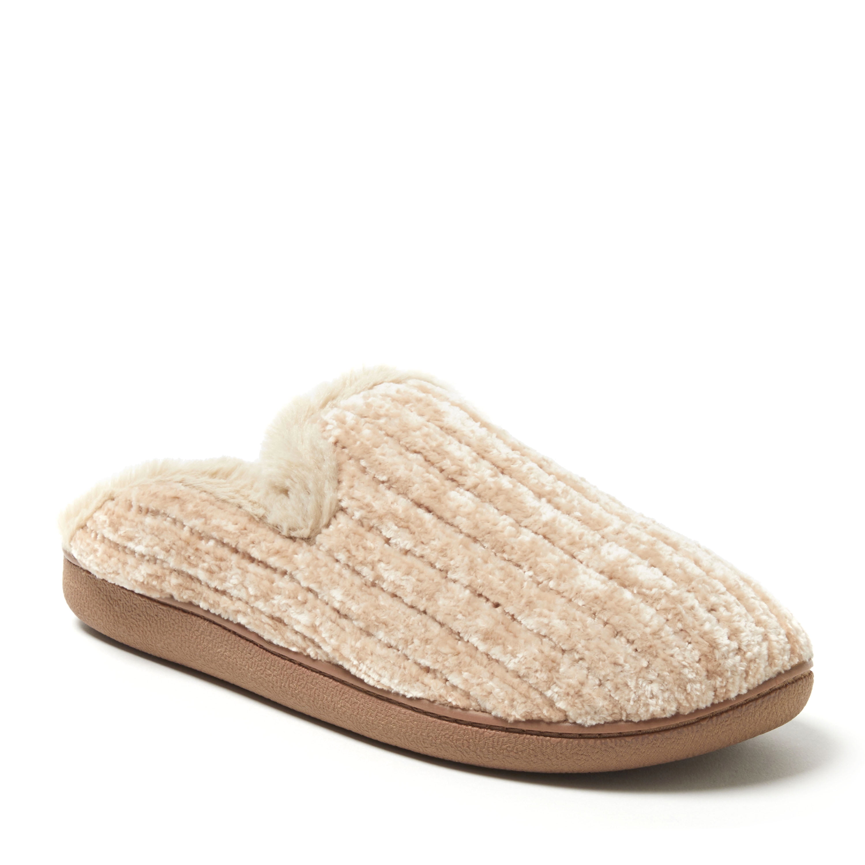Dearfoams Cozy Comfort Women's Rib Knit Chenille Scuff Slippers