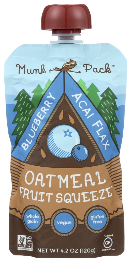 Munk Pack Oatmeal Fruit Squeeze Blueberry Acai Flax, 4.2 Oz Walmart