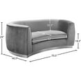 thumbnail image 6 of Meridian Furniture Julian Grey Velvet Loveseat, 6 of 6