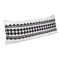 thumbnail image 4 of Laddha Home Designs Handwoven Geometric Diamond Lumbar Pillow Cover - 36" - White and Black, 4 of 8
