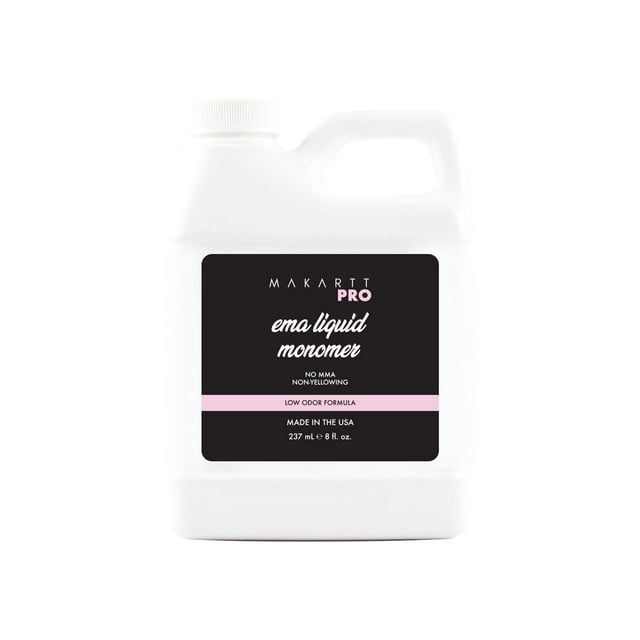 Monómero acrílico MakarttPro EMA 236 ml/8 oz Líquido acrílico para uñas de bajo olor y que no amarillea, líquido monómero profesional de fraguado medio a rápido para técnicos de uñas.