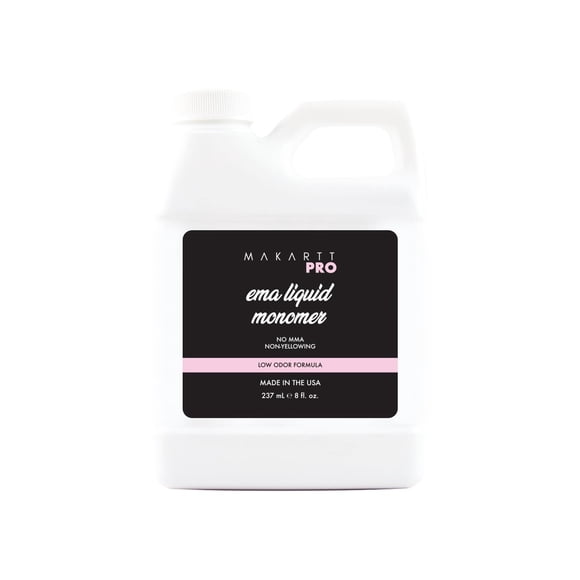 Monómero acrílico MakarttPro EMA 236 ml/8 oz Líquido acrílico para uñas de bajo olor y que no amarillea, líquido monómero profesional de fraguado medio a rápido para técnicos de uñas.