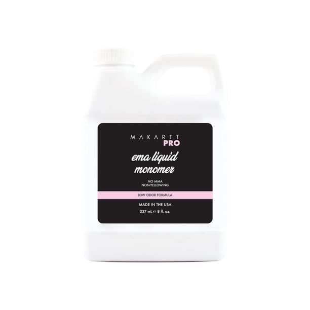 Monómero acrílico MakarttPro EMA 236 ml/8 oz Líquido acrílico para uñas de bajo olor y que no amarillea, líquido monómero profesional de fraguado medio a rápido para técnicos de uñas.