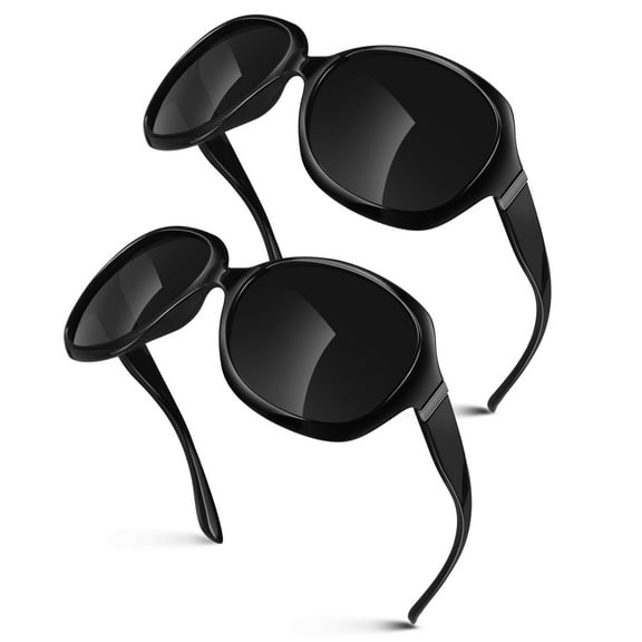 Sunier Oversized Polarized Sunglasses for Women Trendy Butterfly Shades UV Protection-2 Pack