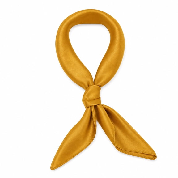 Unique Bargains 1 Pc Headband Solid Satin Square Hair Scarf Hair accessory Gold Tone