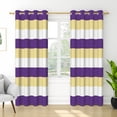 thumbnail image 6 of Nanqianyi Purple Yellow and White Striped Blackout Curtains for Bedroom Living Room, Grommet Thermal Insulated Blocking Window Drapes 2 Panels, 52 x 84 Inch, 6 of 7