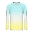 thumbnail image 6 of MKOSPLRT 3-14Y Boys Girls Long Sleeve Rash Guard Ombre Gradient Sun Protection Quick Dry Swim Shirt for Beach, 6 of 10